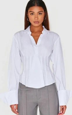 PrettyLittleThing Shirts*Asymmetric Cinched Shirt