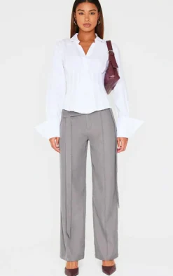 PrettyLittleThing Shirts*Asymmetric Cinched Shirt