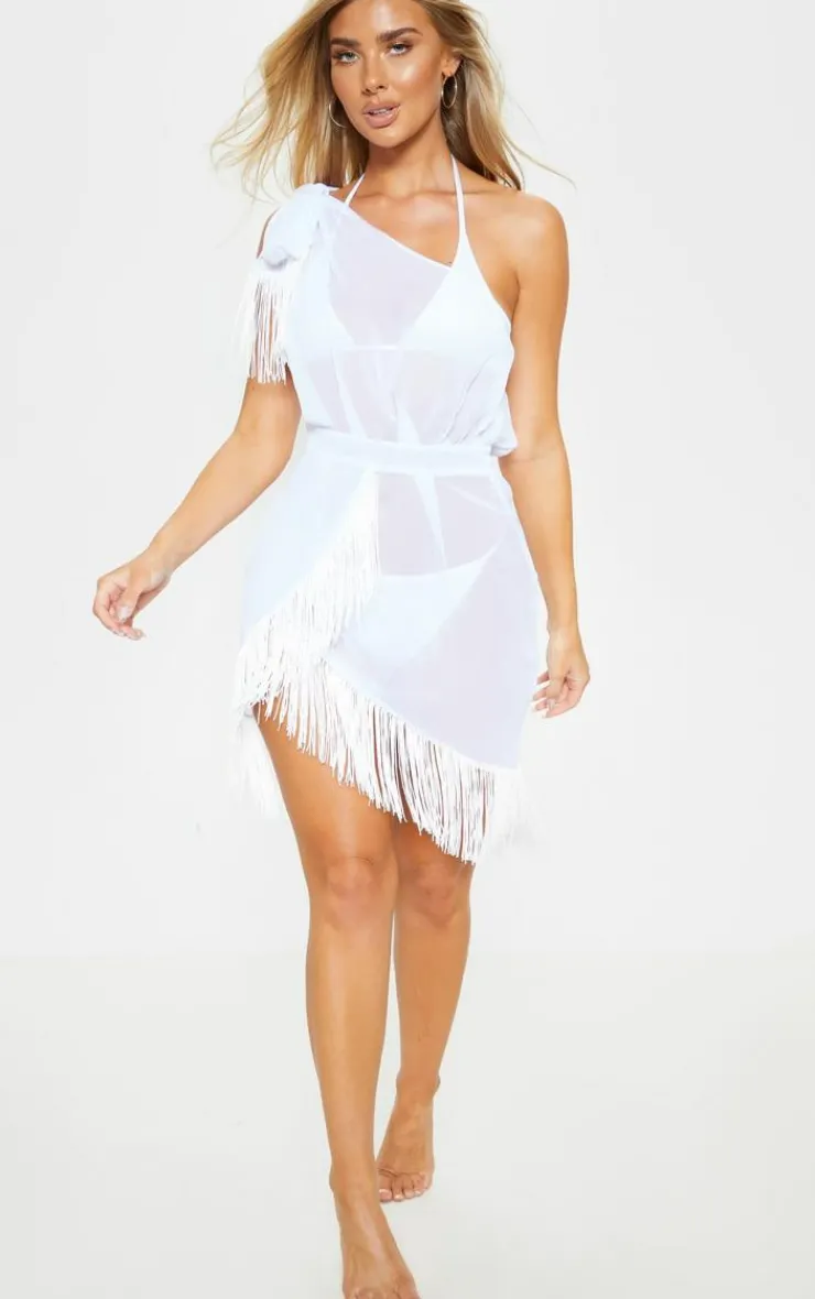 Asymmetric Fringe Beach Dress-PrettyLittleThing Clearance