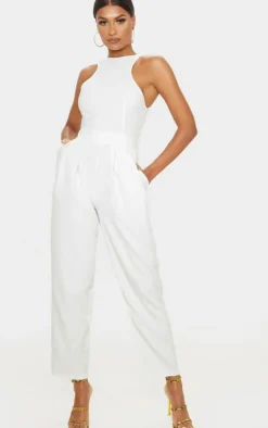 Back Pocket Detail Racer Jumpsuit-PrettyLittleThing New