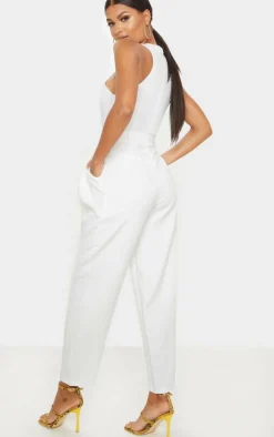 Back Pocket Detail Racer Jumpsuit-PrettyLittleThing New