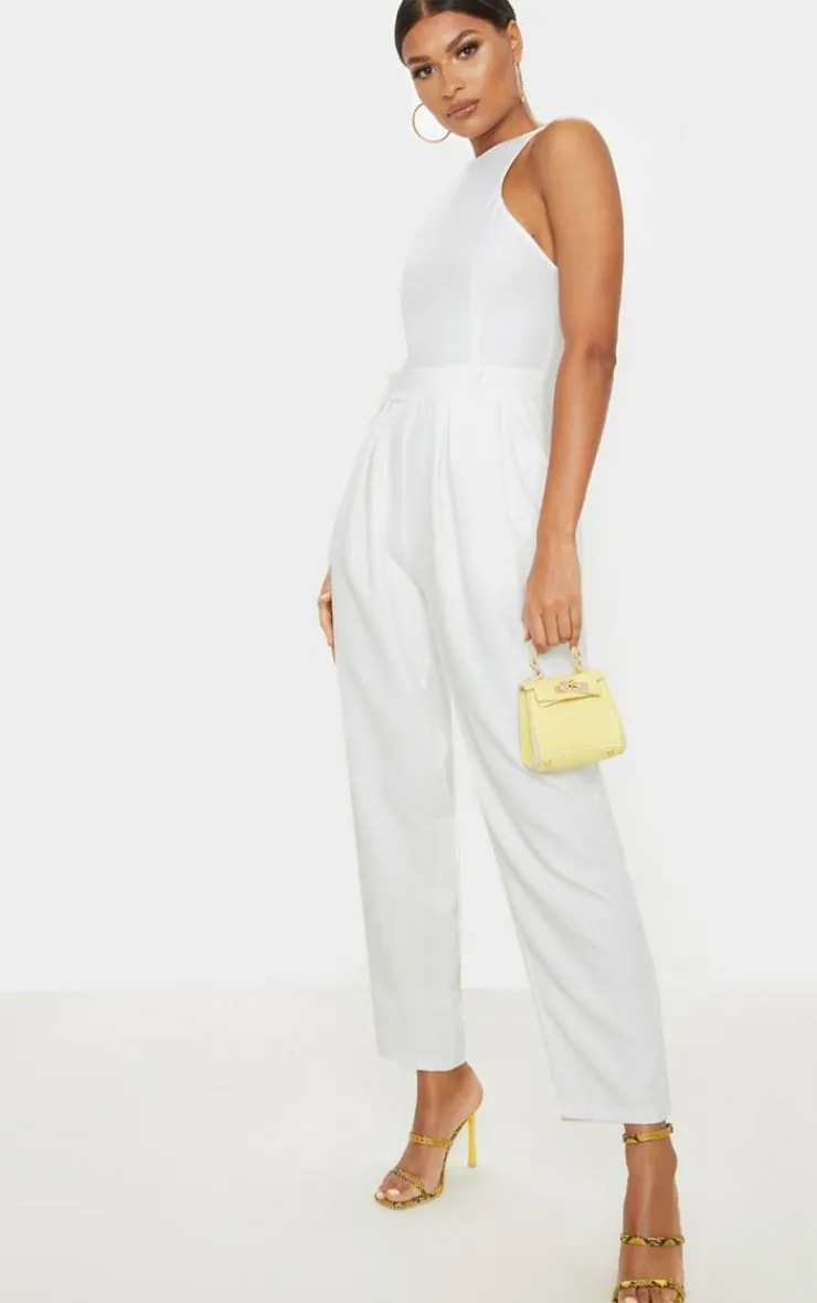 Back Pocket Detail Racer Jumpsuit-PrettyLittleThing New
