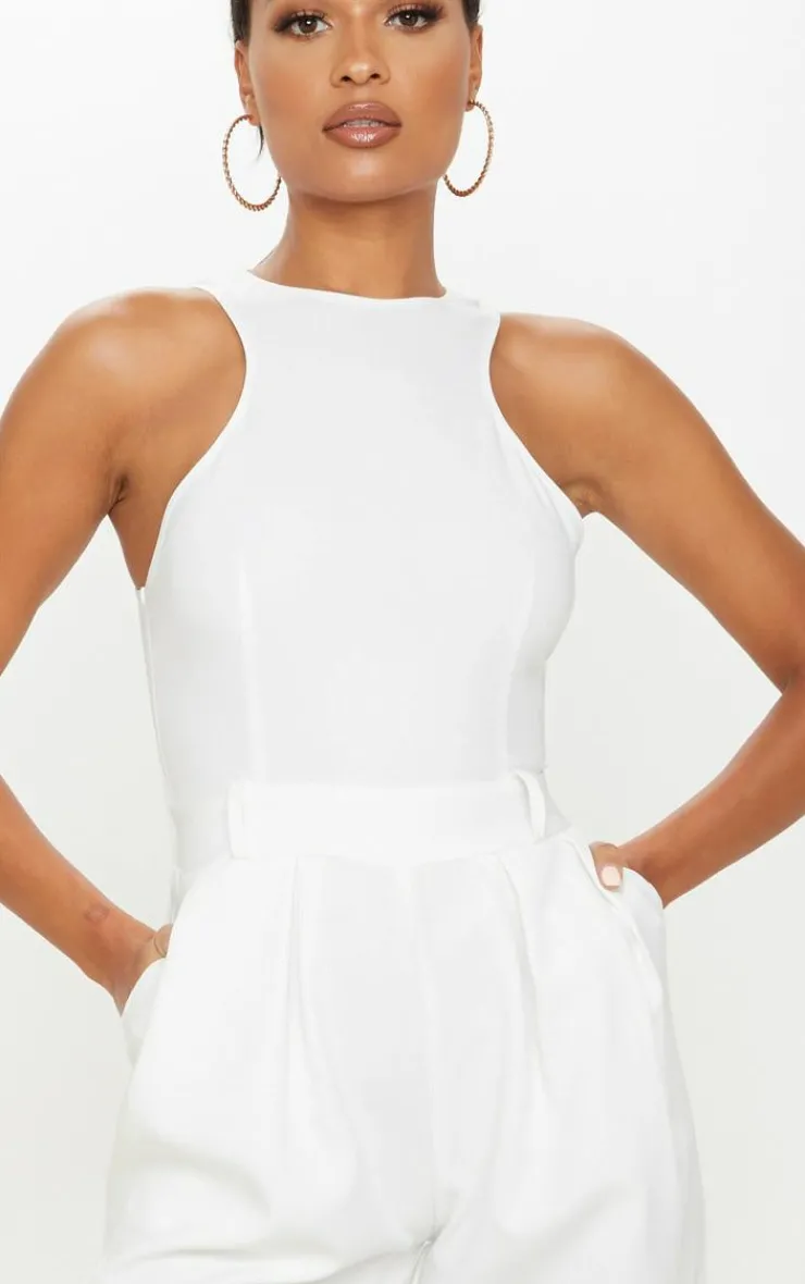Back Pocket Detail Racer Jumpsuit-PrettyLittleThing New