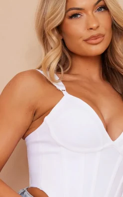 Bandage Dip Hem Bust Cup Corset-PrettyLittleThing Hot