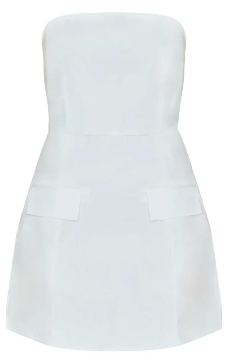 Bandeau Pocket Detail Shift Dress-PrettyLittleThing Online