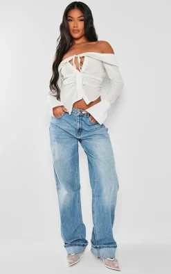 PrettyLittleThing Shirts*Bardot Fitted Shirt Style Top