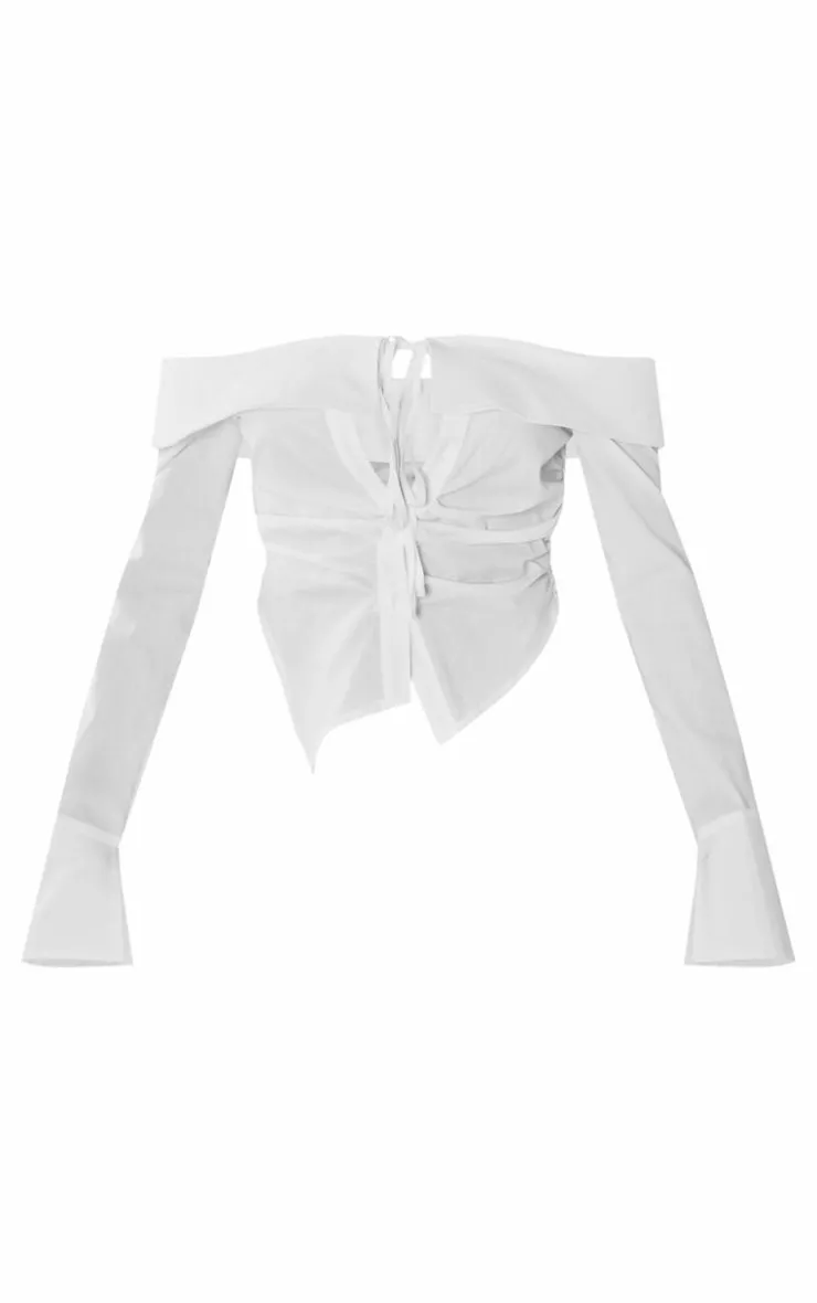 PrettyLittleThing Shirts*Bardot Fitted Shirt Style Top