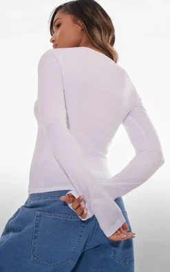 PrettyLittleThing T-Shirts*Basic Cotton Blend Long Sleeve Fitted T Shirt