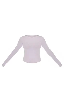 PrettyLittleThing T-Shirts*Basic Cotton Blend Long Sleeve Fitted T Shirt