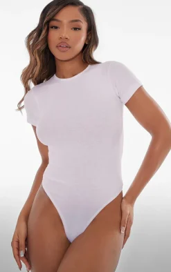 PrettyLittleThing Basic Tops*Basic Rib Short Sleeve Bodysuit