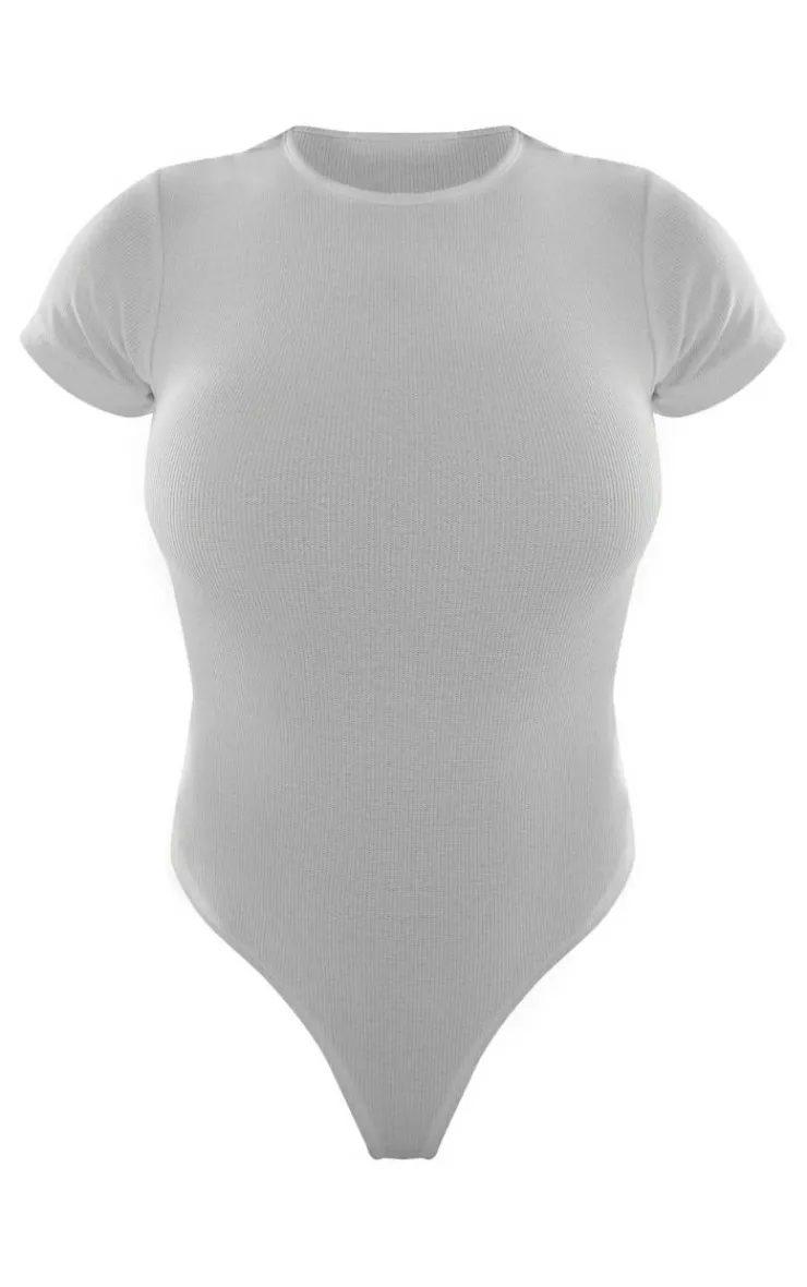 PrettyLittleThing Basic Tops*Basic Rib Short Sleeve Bodysuit