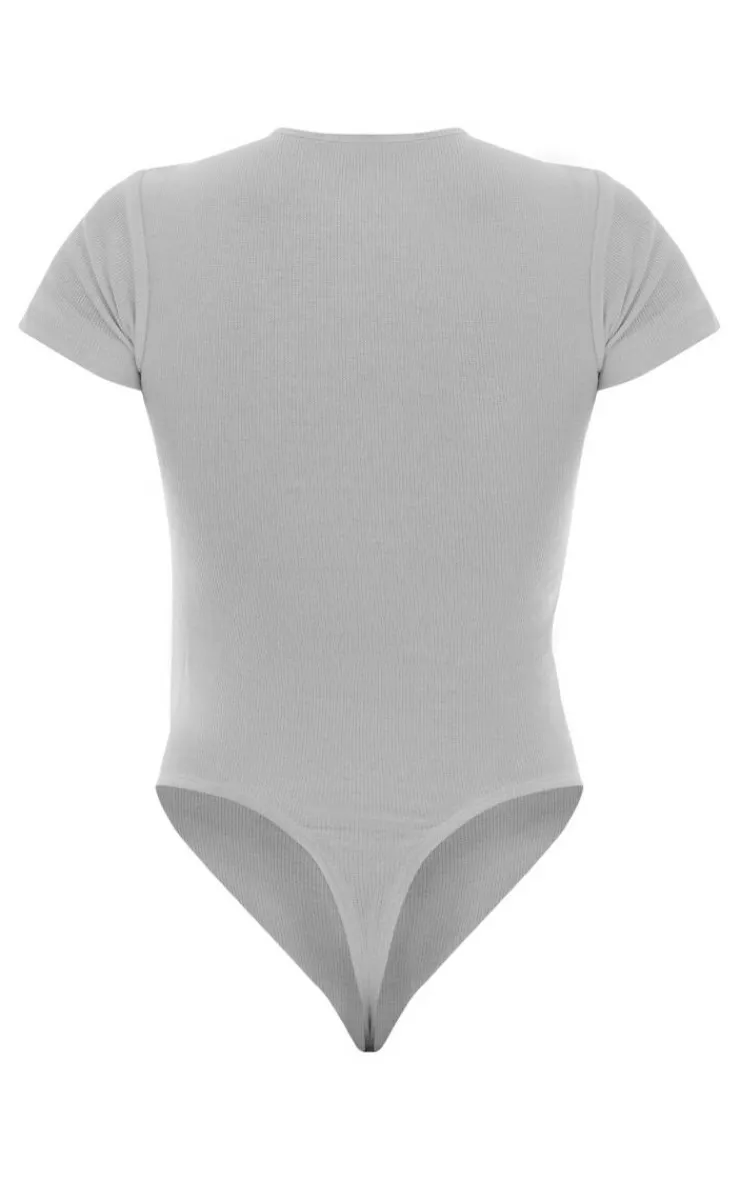 PrettyLittleThing Basic Tops*Basic Rib Short Sleeve Bodysuit