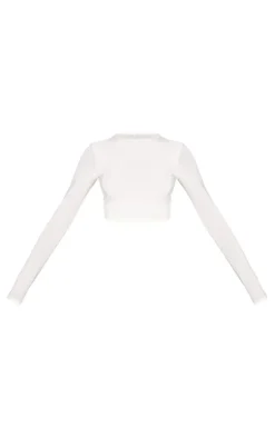 PrettyLittleThing Basic Tops*Basic Slinky Long Sleeve Crop Top