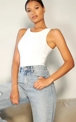 PrettyLittleThing Sleeveless Tops*Basic Slinky Racer Bodysuit