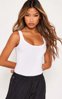 PrettyLittleThing Basic Tops*Basic Slinky Scoop Neck Bodysuit