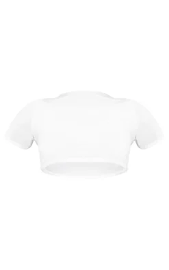 PrettyLittleThing Basic Tops*Basic Slinky Short Sleeve Crop Top