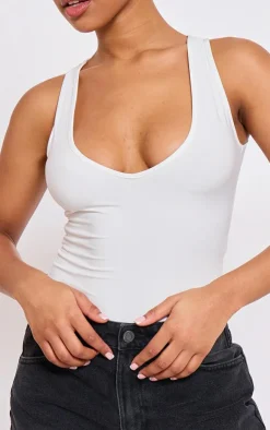 PrettyLittleThing Basic Tops*Basic Slinky V Neck Bodysuit