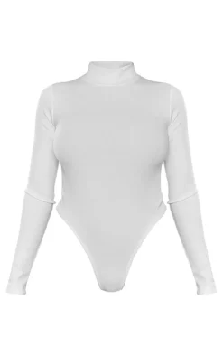 PrettyLittleThing Basic Tops*Basic Soft Ribbed High Neck Long Sleeve Bodysuit