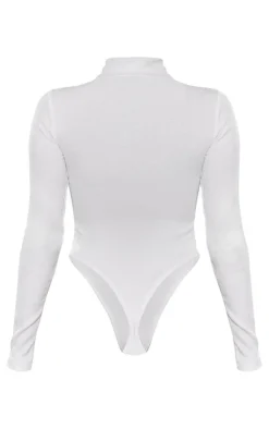 PrettyLittleThing Basic Tops*Basic Soft Ribbed High Neck Long Sleeve Bodysuit