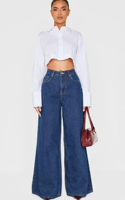 PrettyLittleThing Shirts*Blackless Buckle Detail Cropped Shirt