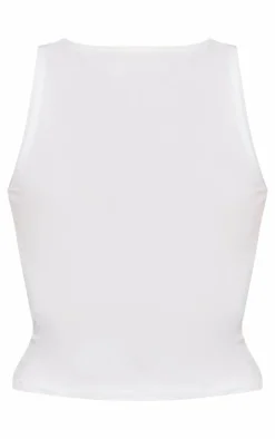 PrettyLittleThing Sleeveless Tops*Boatneck Slinky Sleeveless Long Top