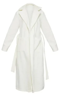 PrettyLittleThing Winter Coats & Jackets*Boucle Oversized Tie Waist Maxi Coat