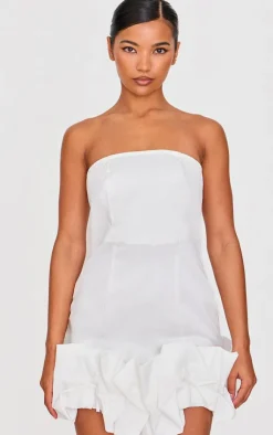 Bow Puff Hem Bodycon Dress-PrettyLittleThing Discount
