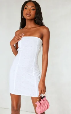 Broderie Anglaise Bandeau Bodycon Dress-PrettyLittleThing Hot