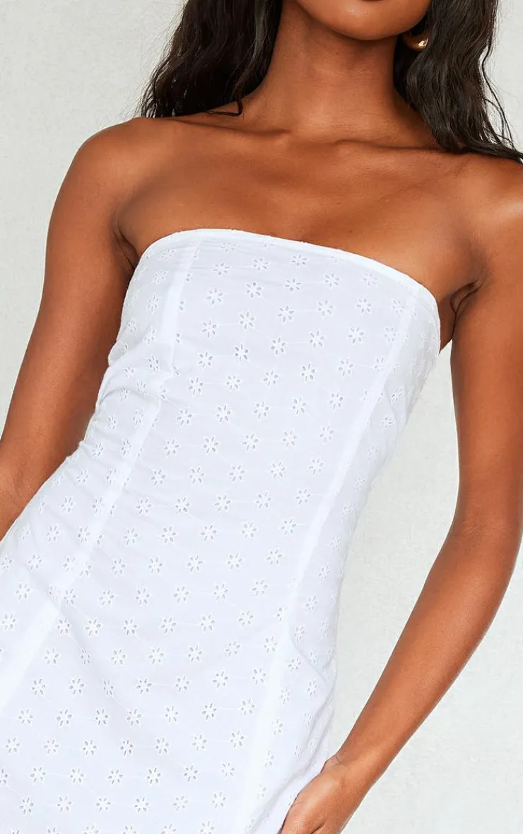 Broderie Anglaise Bandeau Bodycon Dress-PrettyLittleThing Hot
