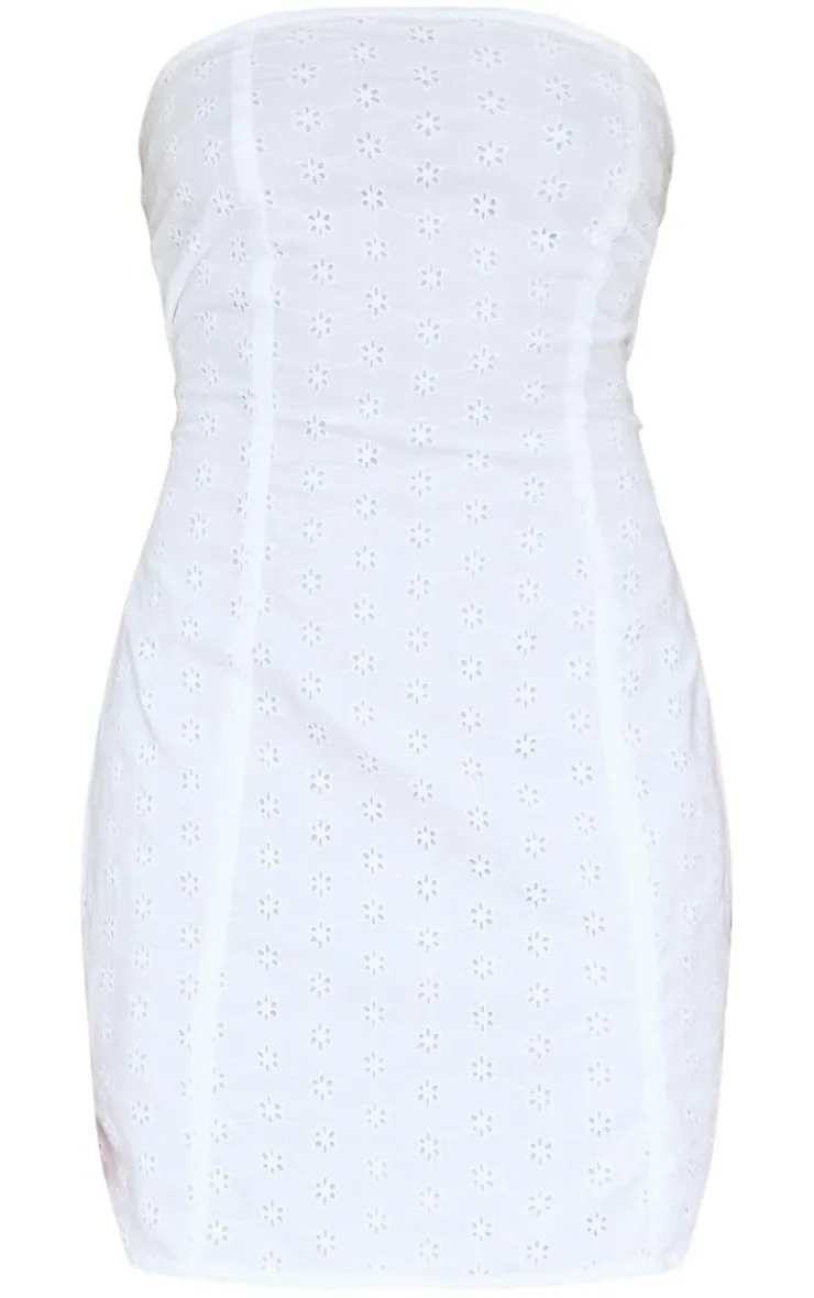 Broderie Anglaise Bandeau Bodycon Dress-PrettyLittleThing Hot