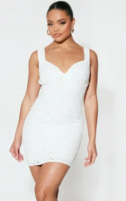 Broderie Detail Bodycon Dress-PrettyLittleThing Best