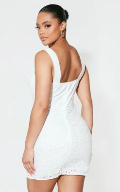 Broderie Detail Bodycon Dress-PrettyLittleThing Best