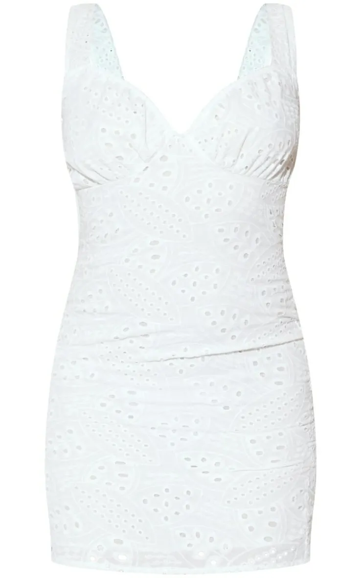 Broderie Detail Bodycon Dress-PrettyLittleThing Best