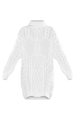 PrettyLittleThing Sweaters*Cable Panels Roll Neck Knitted Sweater