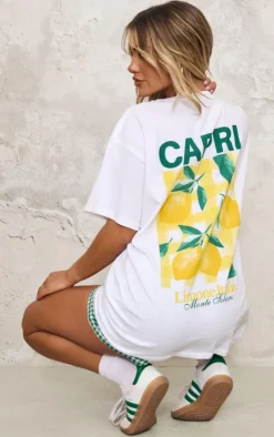 PrettyLittleThing T-Shirts*Capri Lemon Graphic Oversized T Shirt
