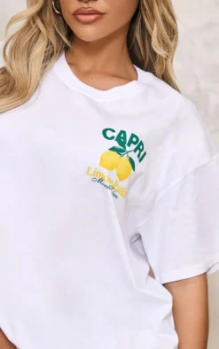 PrettyLittleThing T-Shirts*Capri Lemon Graphic Oversized T Shirt