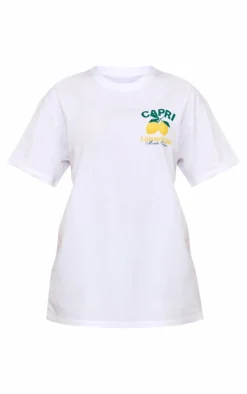 PrettyLittleThing T-Shirts*Capri Lemon Graphic Oversized T Shirt