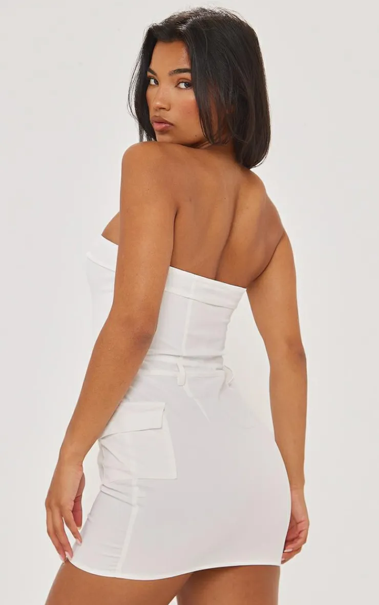 Cargo Pocket Zip Up Bandeau Bodycon Dress-PrettyLittleThing Discount