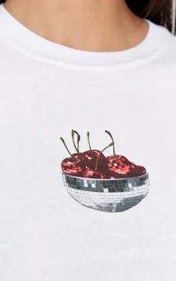 PrettyLittleThing T-Shirts*Cherry Bowl Graphic Baby Doll Tee