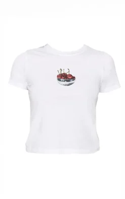 PrettyLittleThing T-Shirts*Cherry Bowl Graphic Baby Doll Tee