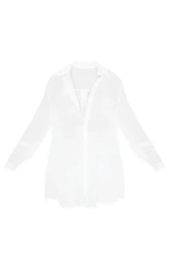Chiffon Dip Hem Beach Shirt-PrettyLittleThing Sale