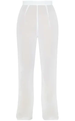 Chiffon Straight Leg Beach Pants-PrettyLittleThing Sale