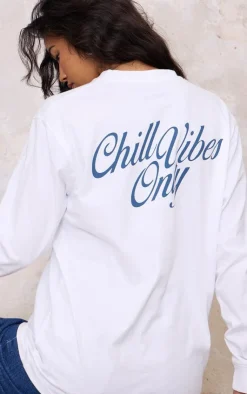 PrettyLittleThing T-Shirts*Chill Vibes Long Sleeve Top