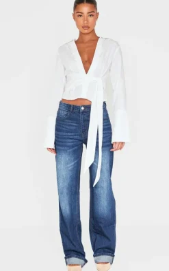 PrettyLittleThing Shirts*Cinched Tie Waist Shirt
