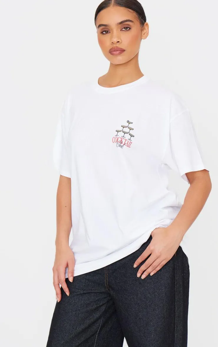 PrettyLittleThing T-Shirts*Cocktail Graphic Oversized T Shirt