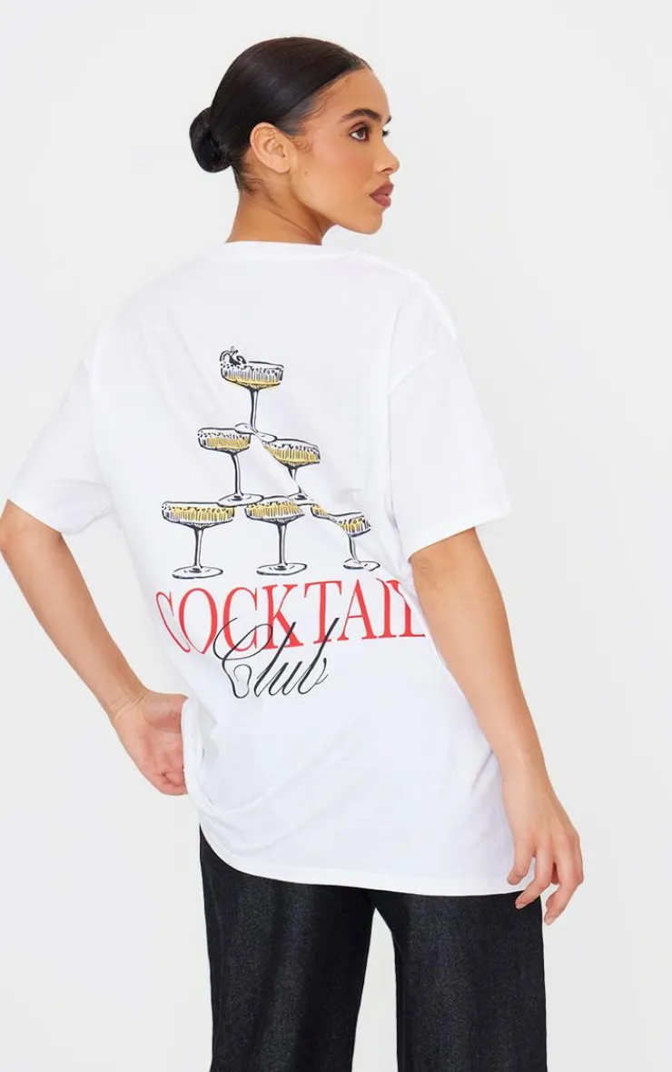 PrettyLittleThing T-Shirts*Cocktail Graphic Oversized T Shirt