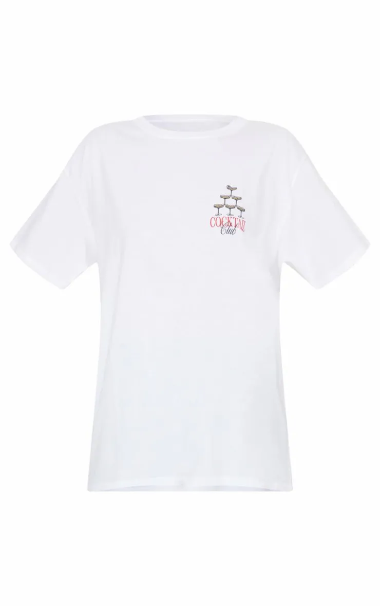 PrettyLittleThing T-Shirts*Cocktail Graphic Oversized T Shirt