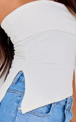 PrettyLittleThing Snatched*Contour Jersey Asymmetric Hem Bandeau Top