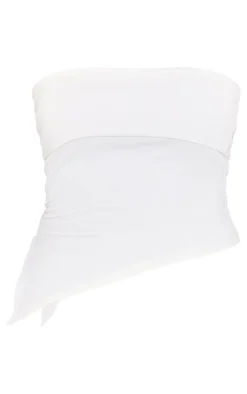 PrettyLittleThing Snatched*Contour Jersey Asymmetric Hem Bandeau Top