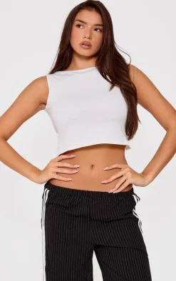 PrettyLittleThing Snatched*Contour Jersey Strappy Back Detail Crop Top